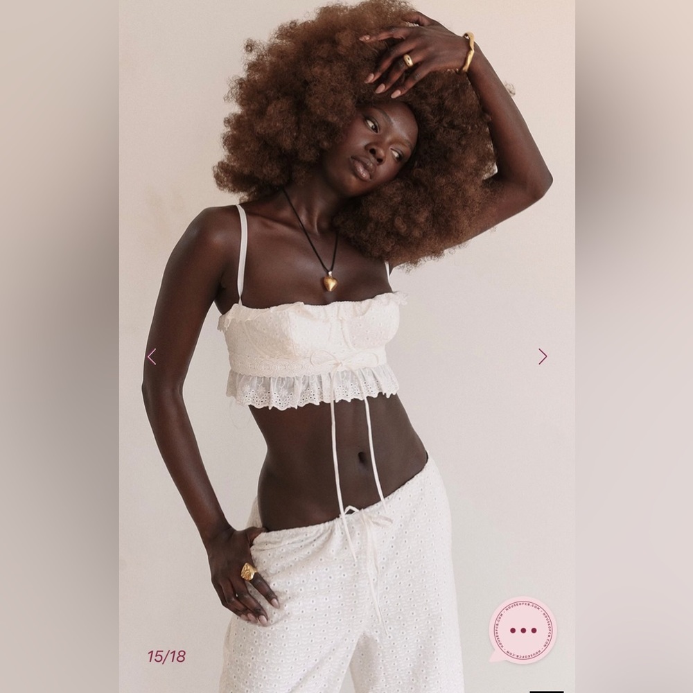 🟪Firm Price🟪House of CB Federico white Broderie Anglais bralette top - Picture 3 of 14